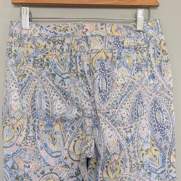 Charter Club Paisley Ankle Cropped Jeans Cotton Summer Resort Size 8 Pants - Picture 8 of 8